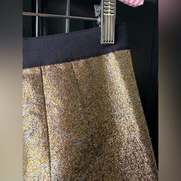 J. Crew 769 Madison Gold Wool Metallic Skirt Size 4 - Picture 6 of 8